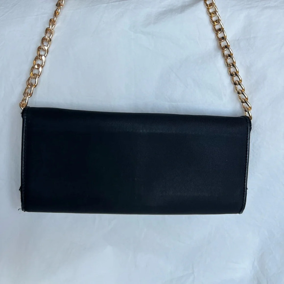 RARE Authentic PRADA Black & Gold Bow Long Slim Carryall Wallet on a Gold Chain - Picture 14 of 15